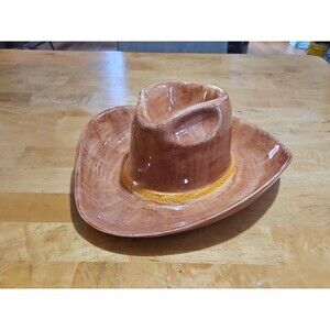 Vintage 1993 Boston Warehouse Trading Cowboy Hat Ceramic Chip & Dip Tray Mint